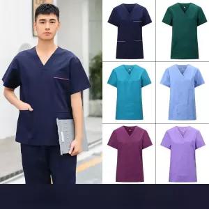 치과병원 유니폼 진료복 반팔 여성 다크그린 스크럽복 빅사이즈 남자 간호사 가운 치과