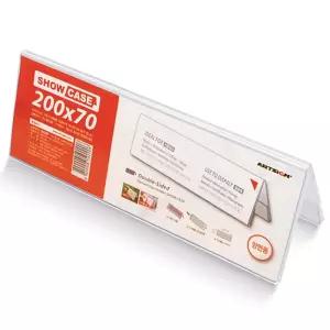 A자 아크릴 양면 쇼케이스 1개 - 200x70mm 가로/아트사인/메뉴판/가격표/안내판/꽂이/스탠드/메뉴/홍보물