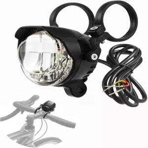 EBike 헤드라이트 LED 36V 48V - 방수 2핀 및 3핀 SM 커넥터 포크 또는 핸들바 마운트용 유니버설 전기