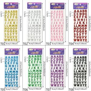 1Pc 반짝이 크리스탈 알파벳 문자 스티커 DIY 수제 스크랩북 자기 접착 AZ 영어 단어