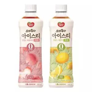 동원 보성홍차 아이스티 제로 복숭아.레몬 500mlx24펫/500ml/학원/음료/달콤한/다과용/휴게실/저칼로리