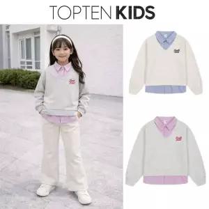 [탑텐키즈](대구신세계)(여아) 스쿠바 셔츠 레이어드스웨트셔츠 MKG2TR2202