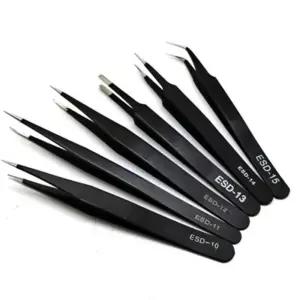 세트 ESD 미세 집게/눈썹/전문가용/족집게/미용/헤어/공예용/핀정밀/초정밀