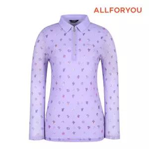 [올포유] 여성 전판프린트 메쉬 카라 반집업 티셔츠 AWTYM4466-604