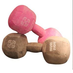 모형 덤벨 쿠션 소품 선물 아령 인형 인테리어 핑크 대형 대왕 52CM