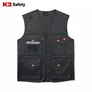 [케이투세이프티] 튼튼한조끼 PM-S601 (차콜) 다용도조끼 인쇄가능