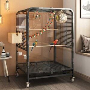 앵무새 새장 잉꼬 럭셔리 찌르레기 앵무 A 블랙스탠드폴 밥그릇5종세트