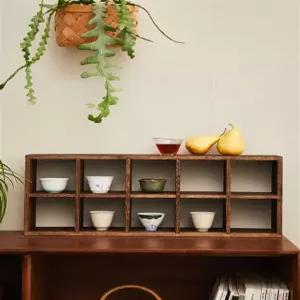 컵 장식장 다기장 접시장 수납 카페 커피장 레트로 찻잔 선반 그릇장 벽걸이 인테리어