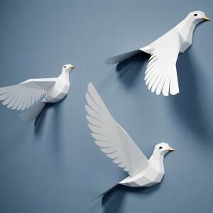 평화 비둘기 모형 다리 인형 가든 정원 있는 1 1마리 새모형 조형물 크래프트 모델