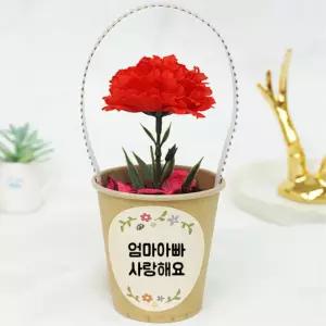 5인용 쉬운 어버이날 카네이션 종이컵화분 방향제 만들기 부모님 수업재료 문화센터