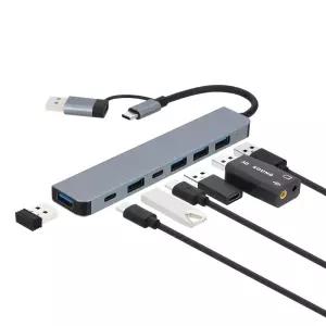 NCH702 멀티허브 C타입 2개 + A타입 5개 USB 3.0 노트북 연결 포트 확장 커넥터 
