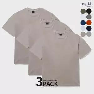 [오사뜨] 16수 무지 반팔 티셔츠 이너 흰티 면티 3팩 (32682600)