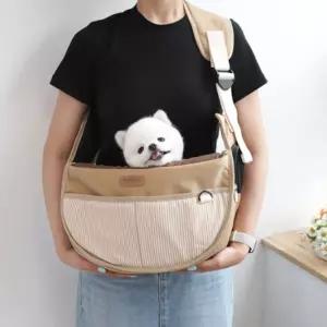 강아지 고양이 슬링백 (베이지L) 산책 포대기 가방