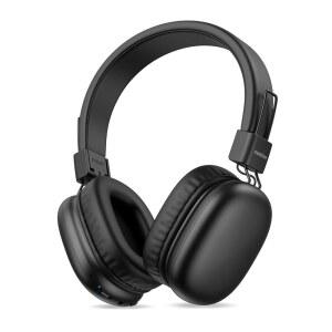 진정한 블루투스 헤드폰 마이크 50시간 세이프 시간 블랙 볼륨 85DBA 편안함 USB 무선 포함 재생 경량 충전 접이식 오버이어