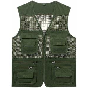 매쉬 낚시 포켓 낚시조끼 자원 망사 경량 끼 민물 그린