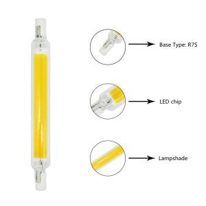 슈퍼 밝은 조도 조절 LED R7S 유리관 COB 전구 세라믹 78MM 118MM 옥수수 램프 15W 20W 30W 40W, 할로겐