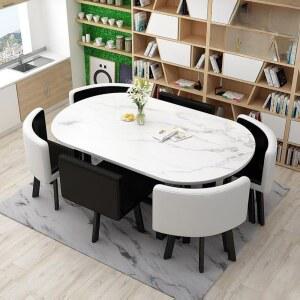 6인용회의테이블 6인용 테이블 대형 초콜릿 1 리미티드 식탁 화이트 의자 체어