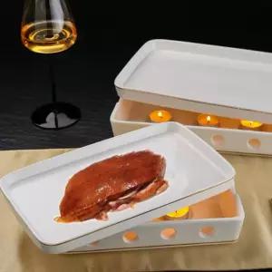 보온 접시 플레이팅 수육 레스토랑 미니화로 워머 도자기 식기 트레이 용품 용기