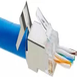 trueCABLE Cat6/6A RJ45 모듈형 플러그 통과 차폐(STP) 외부 접지 커넥터 UL 상장 이지 크림프 금 도금