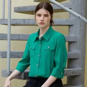 [마르조][1종] 카라 시보리 블라우스_MCMFB931