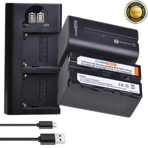 NP-F750 배터리 및 듀얼 USB 충전기 소니 F570 F960 CCD-TRV215 TR917HDR-FX1000 FX7HVR-V1U