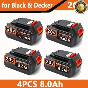 블랙앤데커 20V 배터리 맥스 리튬 BL2018 LBXR20 LST220 무선 공구용 대용량 8Ah 교체