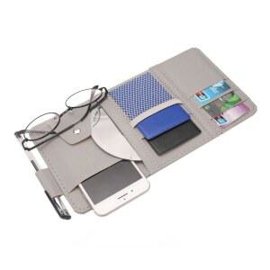 차량용 선바이저 정리함 다기능 홀더 파우치 네트 포켓 영수증 수납 가방 다중 카드 지퍼 선글라스