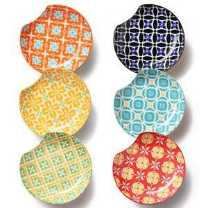 메타홈 세라믹 숟가락 받침대, 주방 조리대용 숟가락 홀더, 스토브 상판용 식기 받침대 홀더, 국자, 주걱, 6개 세트, 식기세척기 사용 가능, 4.5인치, 선명한 색상