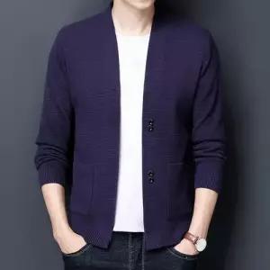 남성 니트 캐주얼 얇은 비즈니스 브이넥 봄가을 슬림 긴팔 가디건 유행3