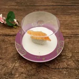 회전 초밥 뚜껑 50개 접시 덮개 PVC 원형 투명 일식 커버 플레이트