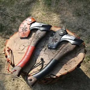 토마호크도끼 캠핑 벌목 패기 장작 아웃도어 용품 한손도끼 가죽 휴대용