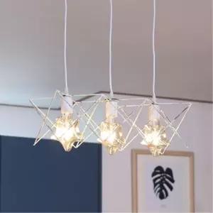 가게 식탁 대형 화이트 와이어 프레임 3구 팬던트 조명 천장등 레스토랑 주방