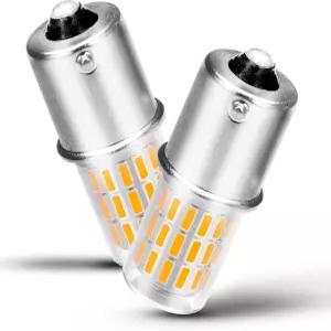하이파이미 BA15S LED 전구 12V-24V 웜 화이트 2700K 1156 1141 1003 7506 P21W DC 베이오넷 싱글 컨택트
