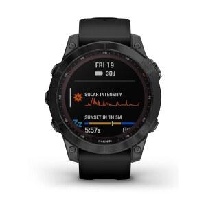 GARMIN 010 02540 34 FENIX 터치스크린 웰니스 GPS 충전 있는 워치 태양광 러기드 스마트워치 기능 티타늄 아웃도어 어드벤처 블랙 DLC 밴드가 솔라 사파이어
