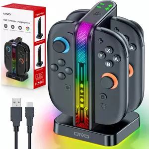 2025년형 스위치 2 컨트롤러 충전기 도크 닌텐도 조이콘 LED RGB 및 인디케이터가 장착된 2.5H 고속 자기