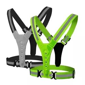 LED 안전 조끼 X반도 그린 블랙 반사띠 야광 건설 현장용