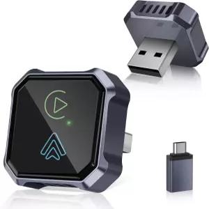 갈한이헤 2 in 1 및 안드로이드 오토용 무선 카플레이 어댑터 유선 카플레이를 무선으로 변환 듀얼 포트