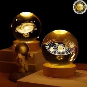6cm 3D 크리스탈 공 유리 행성 지구 나무 자료 태양계 은하 천문학 생일 선물 홈 데스크탑 장식