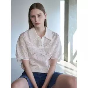 [올리비아로렌] 빅카라 아일렛 블라우스 VVCNS5M5366[35767514]