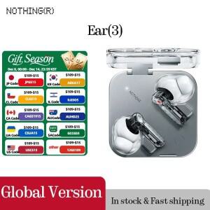 Nothing Ear (3) 무선 이어버드 슈퍼 마이크 45dB 하이브리드 액티브 노이즈 캔슬링 블루투스 헤드폰 하이