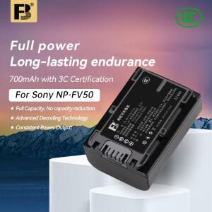 소니 700mAh 대용량용 NP-FV50 배터리 전원 디스플레이 없음 경고 FDR-AX700/AX100E/PJ540/CX900 캠코드와