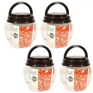 (2kg 4매 1세트) 장독대 저장 용기/항아리/플라스틱/단지/옹기/그릇/된장/장항아리/꿀항아리/김장/김치