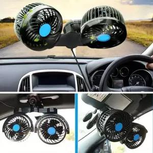 자동차 유리 흡착식 360도 회전 듀얼 선풍기 미니팬 Oda2+8fZN