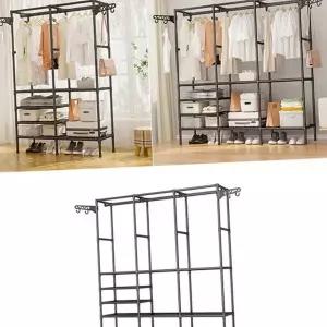 이동식 행거 두꺼운 철제 공간활용 조립식 옷장 선반형 스탠드 수납 조립형 서랍형 다용도 모듈형 가벼운