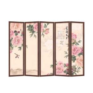 민화 병풍 전통 식당 45X180CM 환갑 칸막이 한옥 한식당 산수화