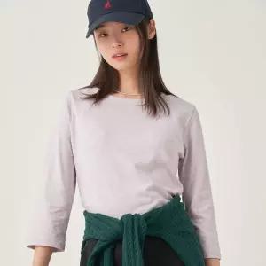 7부 보트넥 슬림핏 티셔츠 - 라벤더 (BF5741C01T) 904950