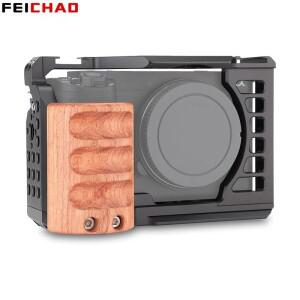 ZVE1 카메라 케이지 리그 나무 측면 핸드 그립 보호 프레임 콜드 슈 마운트, 소니 DSLR용, 아르카 스위스