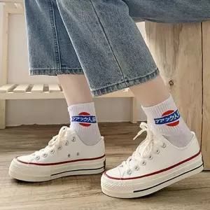여성 3.5cm 통굽 캔버스화 운동화 스니커즈