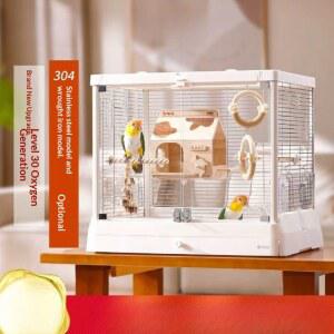 앵무새 아크릴 새장 케이지 파파모미 B6047SS 풀세트 이동장 새집 메추리 1개
