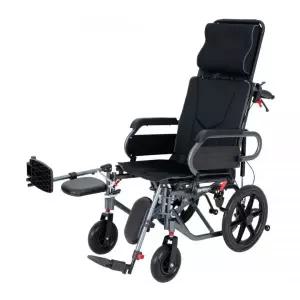 2H메디컬 콤포트 휠체어 - 16kg 초경량 알루미늄 침대형 리클라이너 수동 접이식 장애인 휠체어